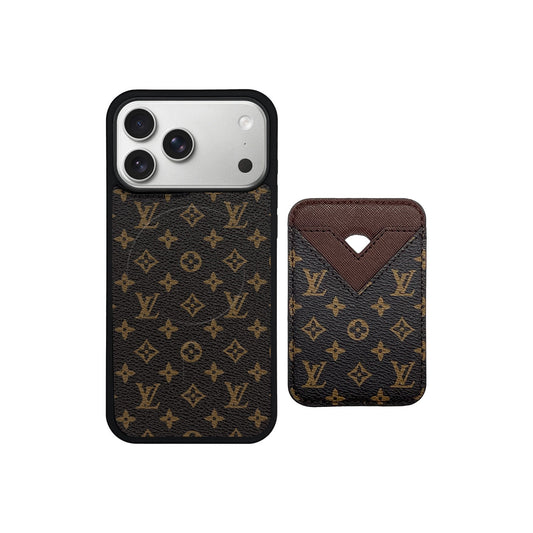 SET MAGSAFE CARDHOLDER LV SMALL MONOGRAM BROWN